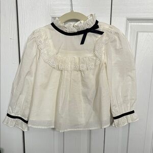 Janie and Jack Cream Lace Kids Blouse